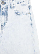 Pantaloni per bambina MSGM Kids denim con effetto vissurto - Rubino Kids