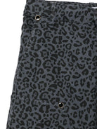 Pantaloni per bambina MSGM Kids grigi con stampa leopardata - Rubino Kids