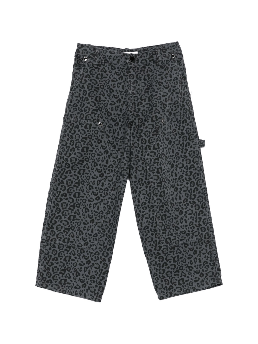 Pantaloni per bambina MSGM Kids grigi con stampa leopardata - Rubino Kids