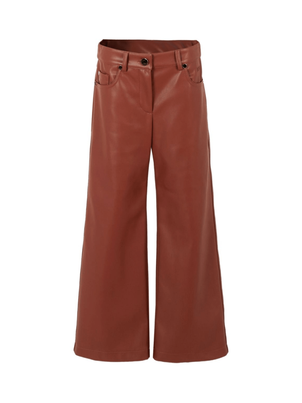 Pantaloni per bambina MSGM Kids marrone a gamba ampia - Rubino Kids