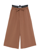 Pantaloni per bambina MSGM Kids marroni con coulisse elasticizzata in vita - Rubino Kids