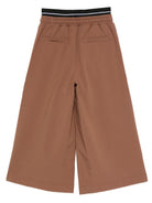 Pantaloni per bambina MSGM Kids marroni con coulisse elasticizzata in vita - Rubino Kids