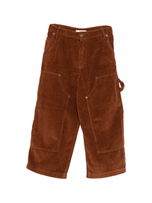 Pantaloni per bambina MSGM Kids marroni con gamba dritta
