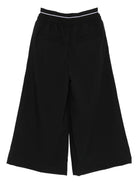 Pantaloni per bambina MSGM Kids neri con dettaglio logo - Rubino Kids