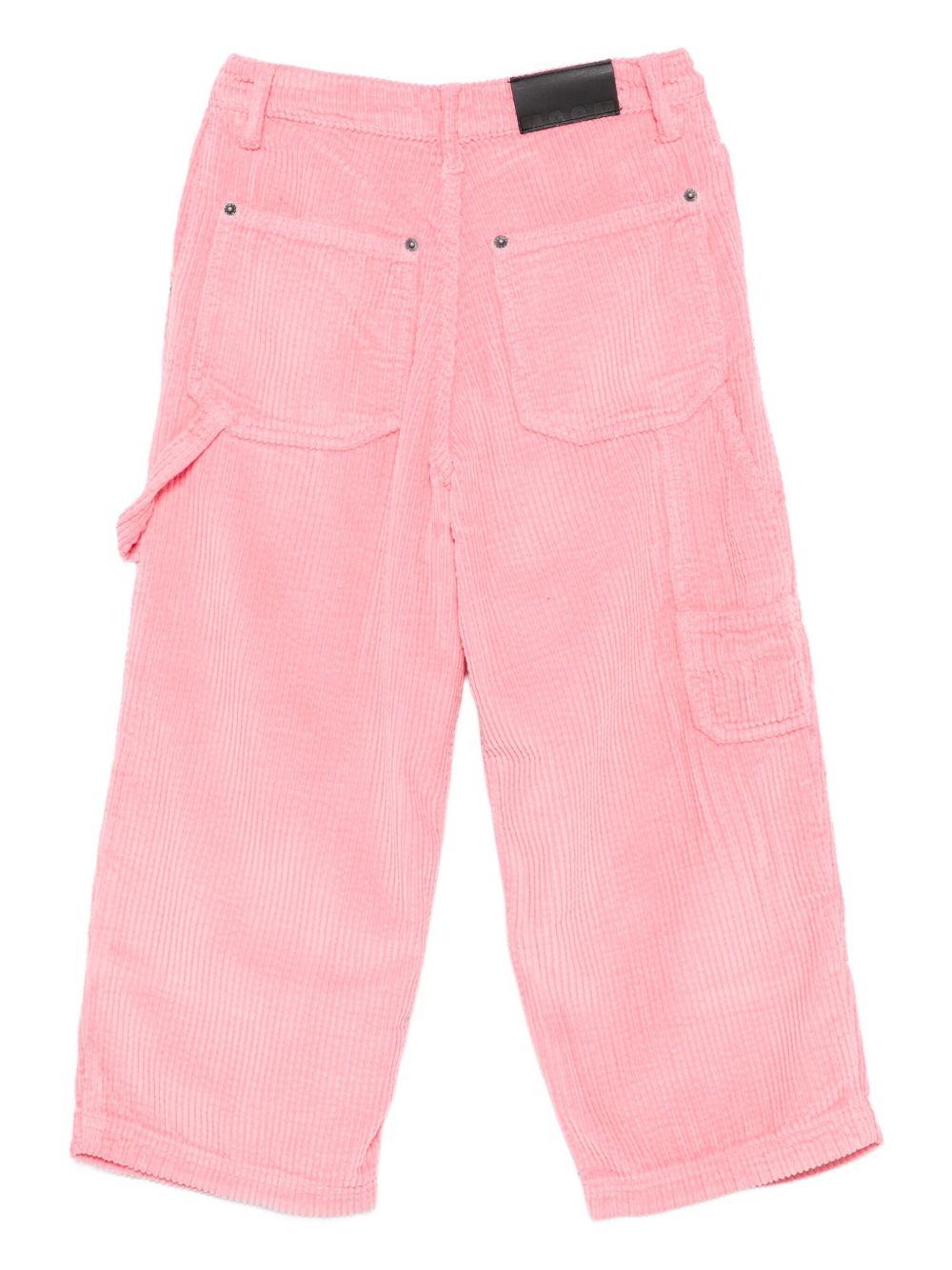Pantaloni per bambina MSGM Kids rosa con gamba dritta - Rubino Kids