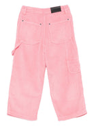 Pantaloni per bambina MSGM Kids rosa con gamba dritta - Rubino Kids