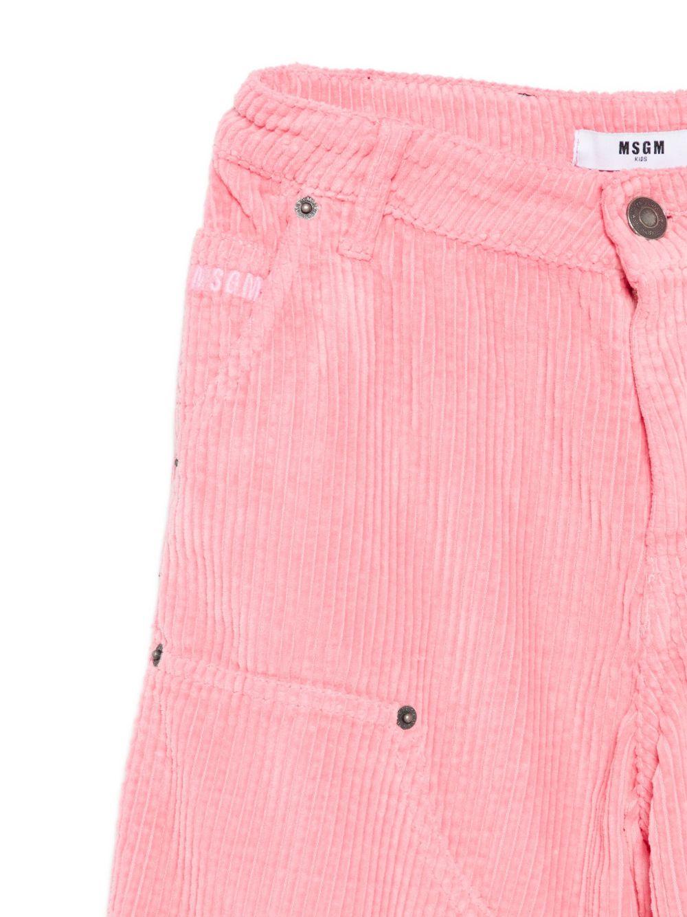 Pantaloni per bambina MSGM Kids rosa con gamba dritta - Rubino Kids