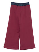 Pantaloni per bambina MSGM Kids rossi con stampa del logo - Rubino Kids