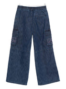 Pantaloni per bambina Off - White Kids denim con tasche cargo - Rubino Kids