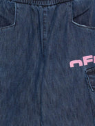 Pantaloni per bambina Off - White Kids denim con tasche cargo - Rubino Kids