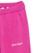 Pantaloni per bambina Palm Angels Kids fucsia con motivo albero di palma - Rubino Kids