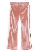 Pantaloni per bambina Palm Angels Kids rosa in velluto - Rubino Kids