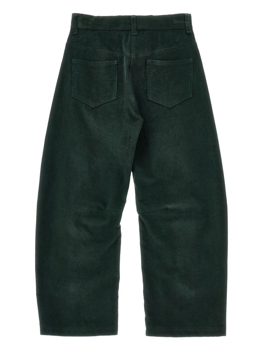 Pantaloni per bambina Philosophy di Lorenzo Serafini Kids verdi con tasche applicate - Rubino Kids