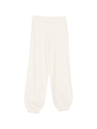 Pantaloni per bambina Pinko Kids bianchi con logo in rilievo - Rubino Kids