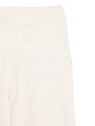 Pantaloni per bambina Pinko Kids bianchi con logo in rilievo - Rubino Kids