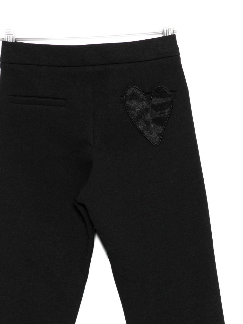 Pantaloni per bambina Simonetta nero con decorazione a cuore - Rubino Kids