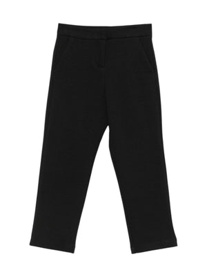 Simonetta black trousers for girls with heart decoration