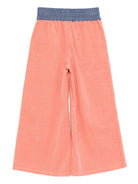 Pantaloni per bambina Stella McCartney Kids arancione a coste con ricamo - Rubino Kids
