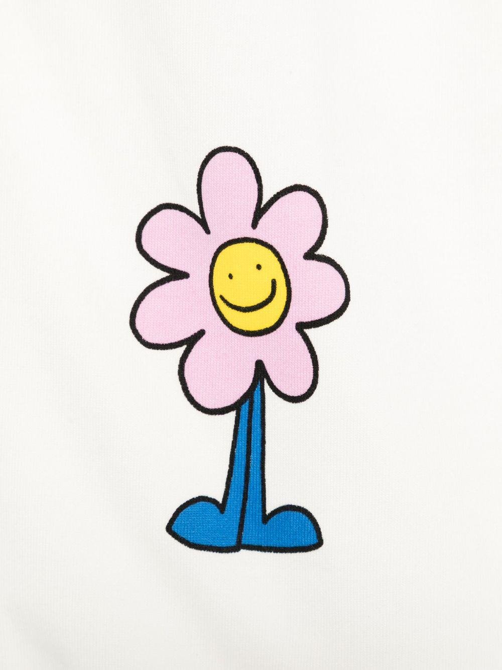 Pantaloni per bambina Stella McCartney Kids bianco a fiori con coulisse - Rubino Kids