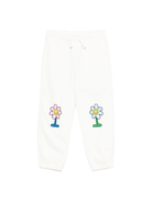 Pantaloni per bambina Stella McCartney Kids bianco a fiori con coulisse - Rubino Kids