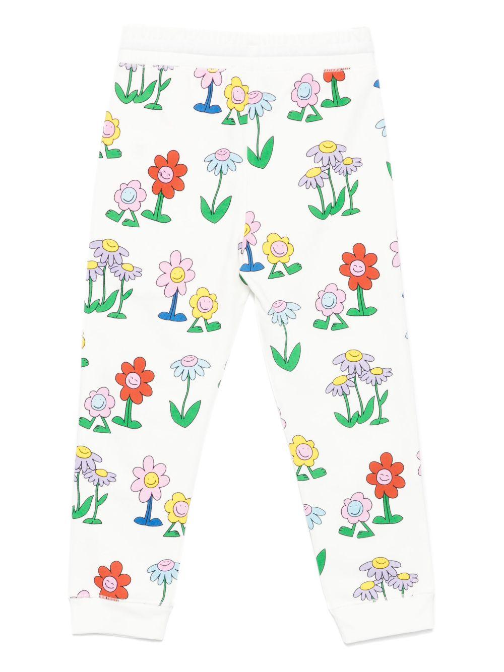 Pantaloni per bambina Stella McCartney Kids bianco con coulisse - Rubino Kids