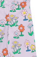 Pantaloni per bambina Stella McCartney Kids lilla con stampa floreale - Rubino Kids