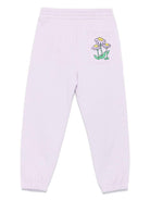 Pantaloni per bambina Stella McCartney Kids lilla con stampa margherite - Rubino Kids