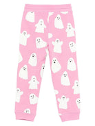 Pantaloni per bambina Stella McCartney Kids rosa con motivo fantasmi - Rubino Kids