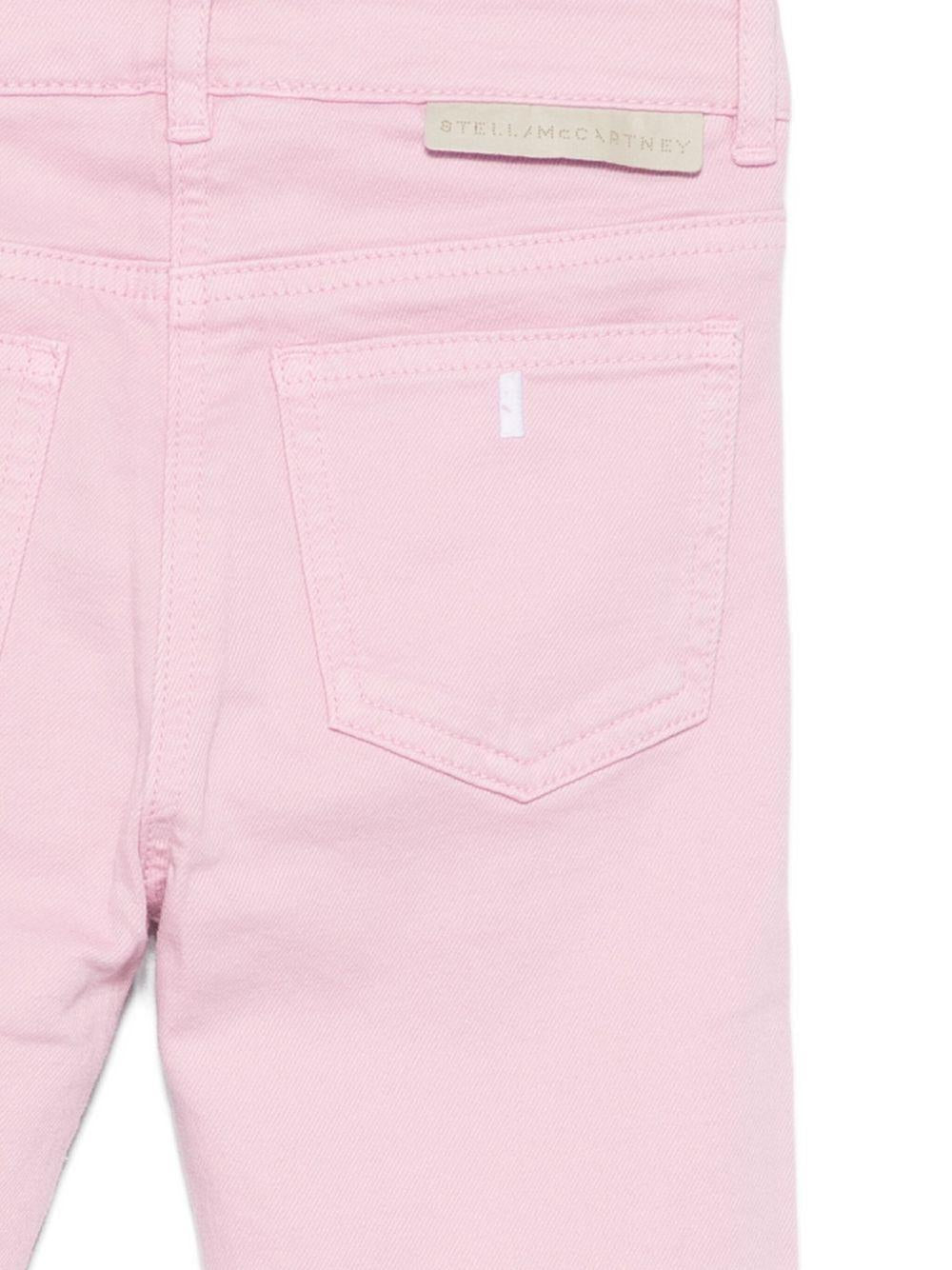 Pantaloni per bambina Stella McCartney Kids rosa con orlo smerlato - Rubino Kids