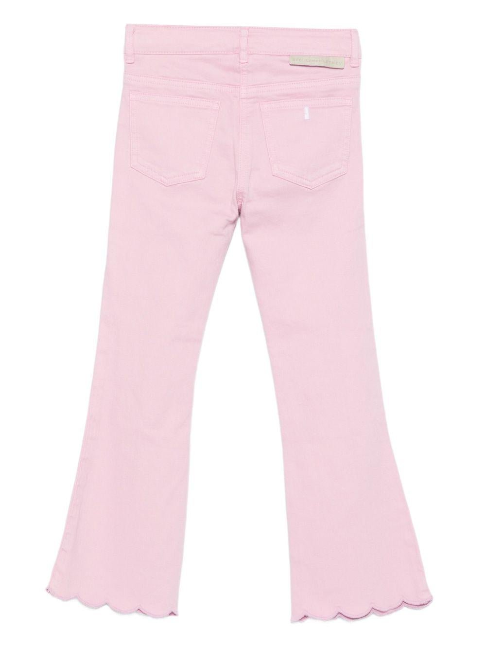 Pantaloni per bambina Stella McCartney Kids rosa con orlo smerlato - Rubino Kids