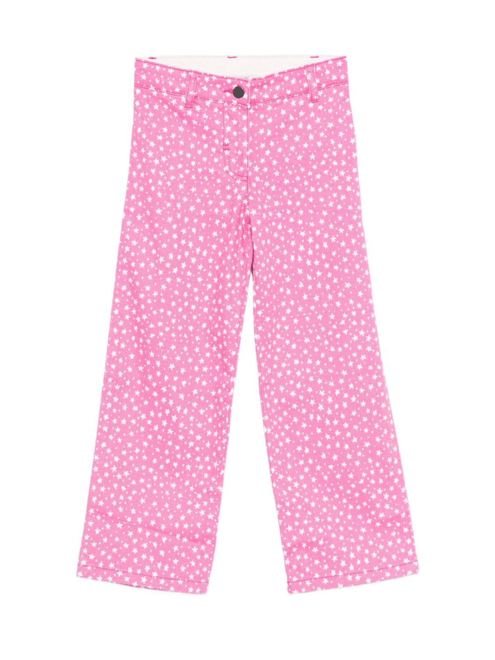 Pantaloni per bambina Stella McCartney Kids rosa con stampa stelle all - over - Rubino Kids