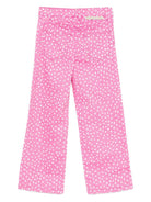 Pantaloni per bambina Stella McCartney Kids rosa con stampa stelle all - over - Rubino Kids