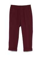 Pantaloni per bambini MSGM Kids bordeaux con elastico in vita e orli svasati - Rubino Kids