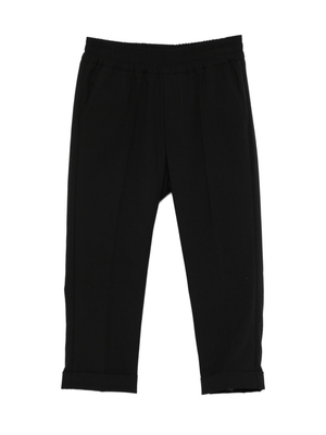 MSGM Kids black trousers with elastic waist and flared hems