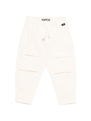 Aspesi Kids white trousers with side pockets