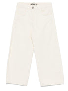 Pantaloni per bambino Aspesi Kids bianco con design dritto - Rubino Kids