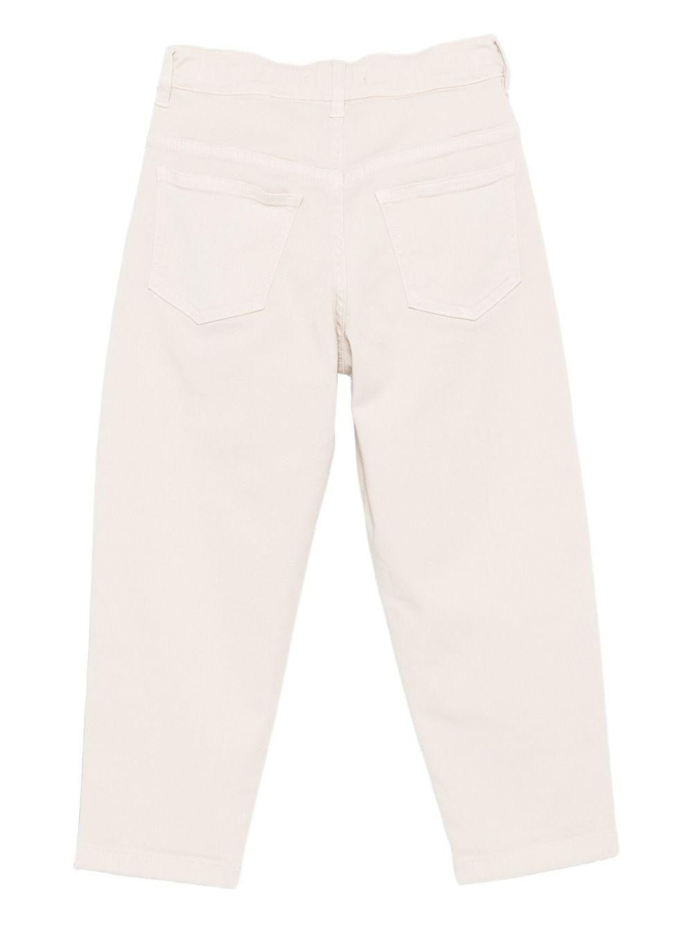 Pantaloni per bambino Balmain Kids beige con motivo logo - Rubino Kids