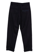 Pantaloni per bambino Balmain Kids blu con logo ricamato - Rubino Kids