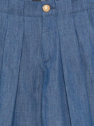 Pantaloni per bambino Balmain Kids blu con pieghe anteriori - Rubino Kids