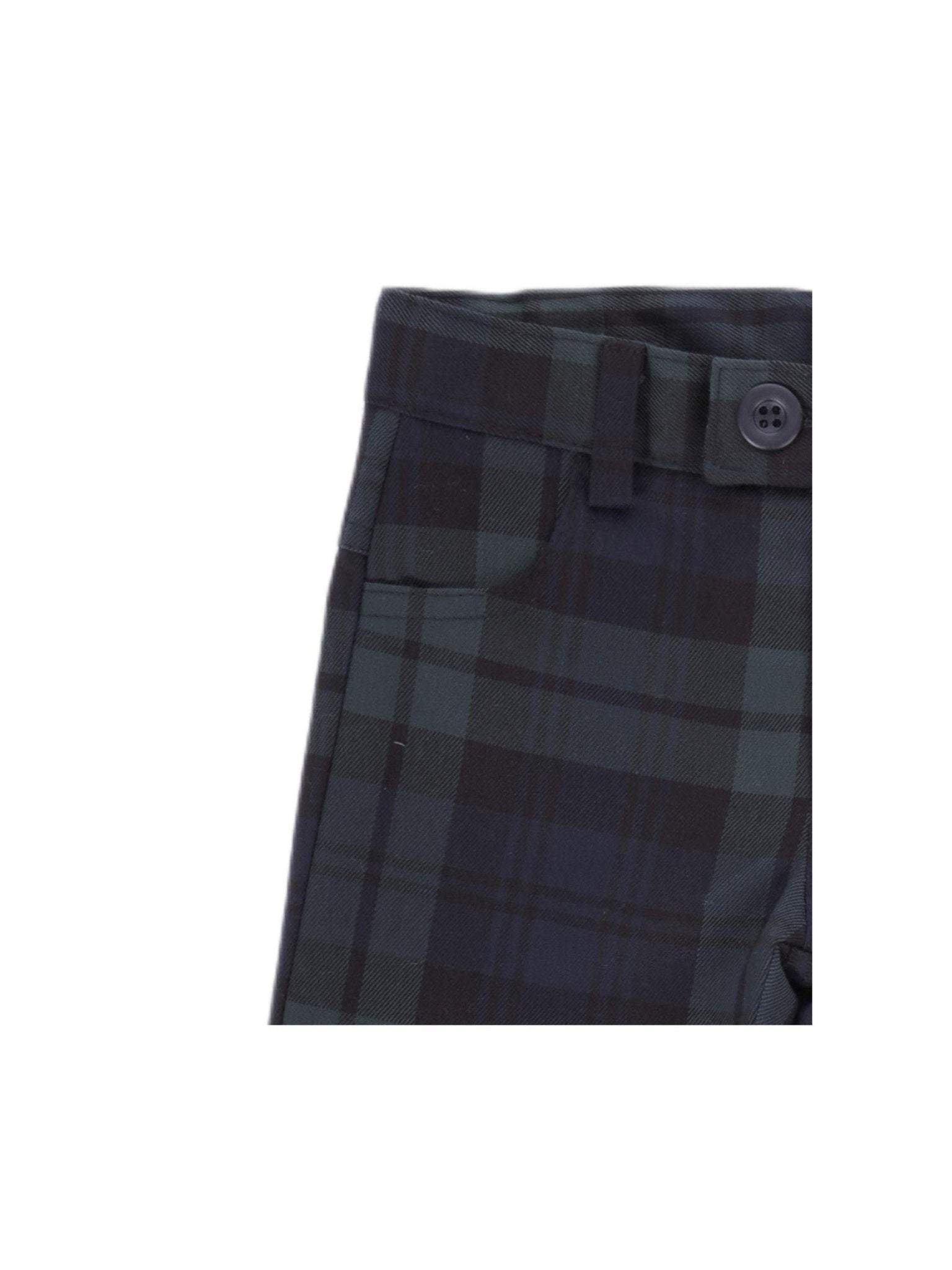 Pantaloni per bambino Baroni verde con motivo scozzese - Rubino Kids