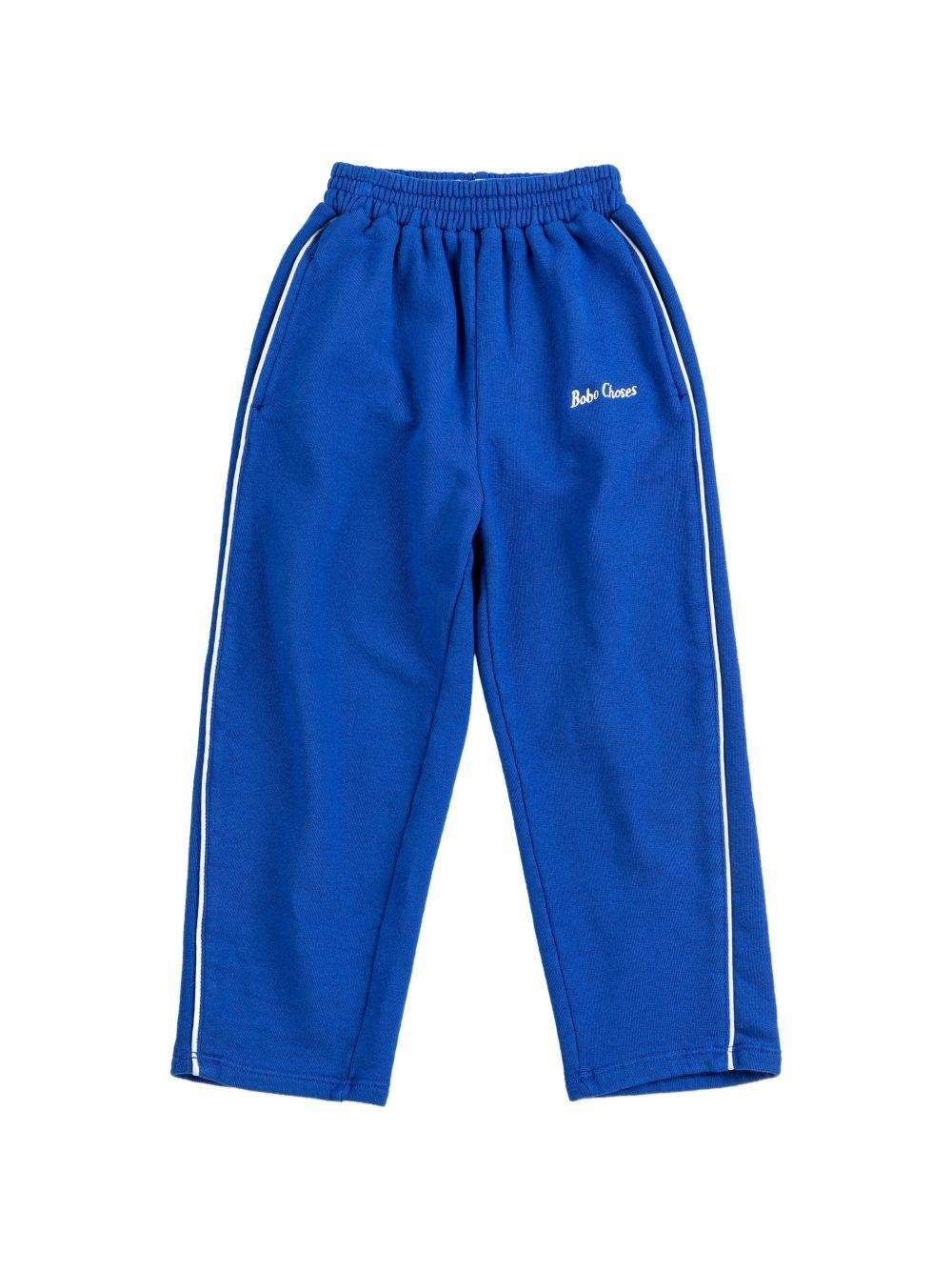 Pantaloni per bambino Bobo Choses blu con logo sul davanti - Rubino Kids