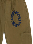 Pantaloni per bambino Bobo Choses verdi con stampa logo - Rubino Kids