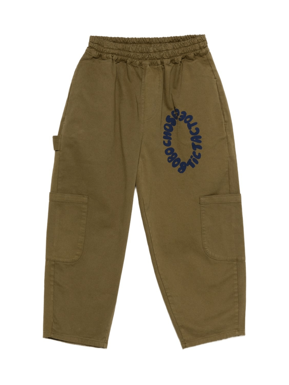 Pantaloni per bambino Bobo Choses verdi con stampa logo - Rubino Kids