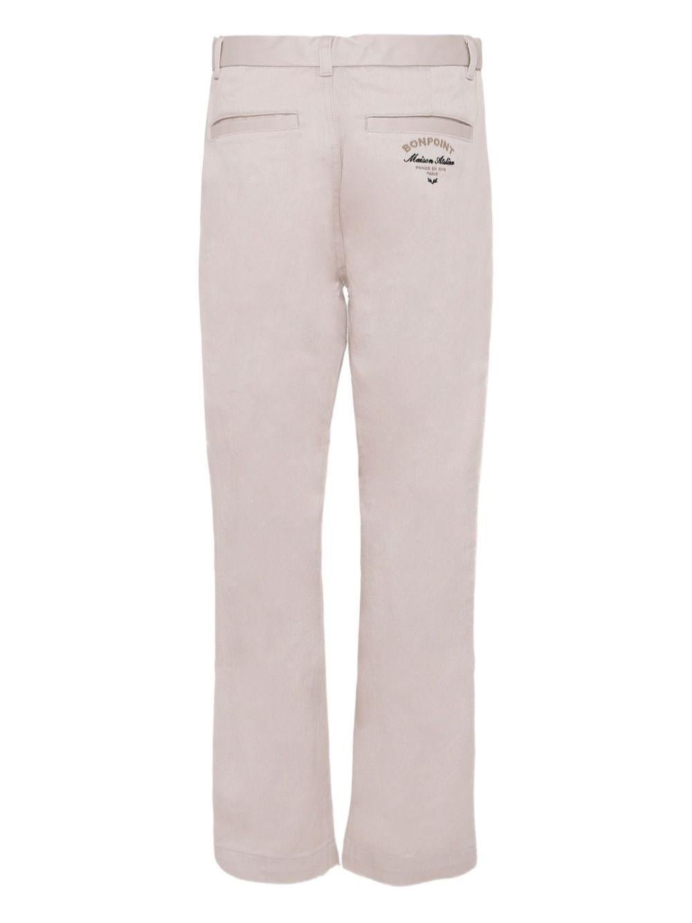 Pantaloni per bambino Bonpoint beige con logo - Rubino Kids