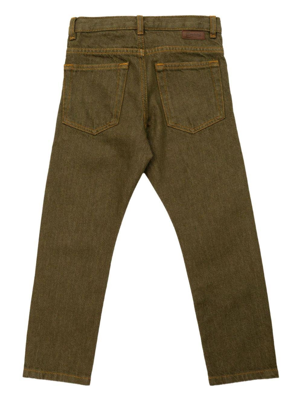 Pantaloni per bambino Bonpoint verde con bottoni - Rubino Kids