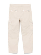 Pantaloni per bambino Brunello Cucinelli Kids beige a coste con tasche laterali - Rubino Kids