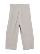 Pantaloni per bambino Brunello Cucinelli Kids beige con piega - Rubino Kids
