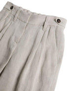 Pantaloni per bambino Brunello Cucinelli Kids beige con piega - Rubino Kids