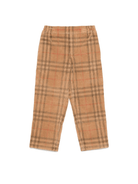 Pantaloni per bambino Burberry Kids beige con stampa Burberry Check - Rubino Kids