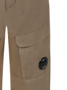 Pantaloni per bambino C.P. Company Kids marrone modello cargo con logo - Rubino Kids